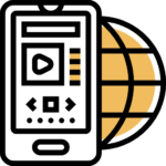Mobile apps and digital services customer care support icon